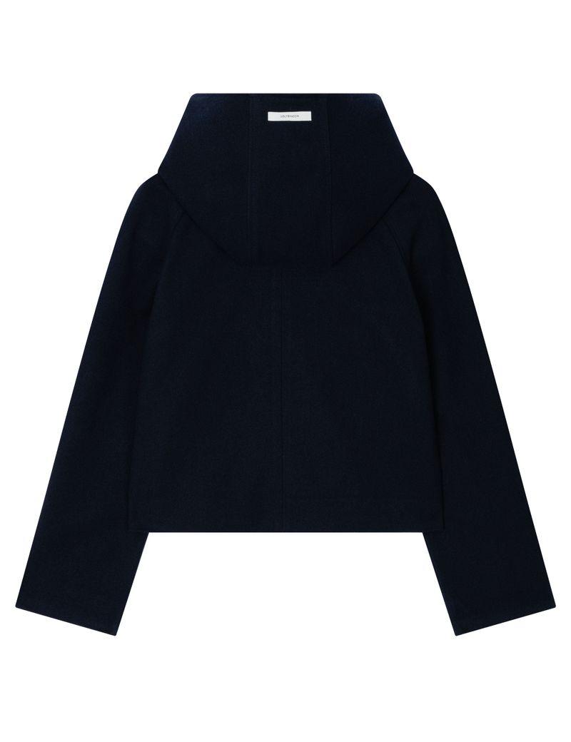 SOFT HOODED COAT(NAVY)