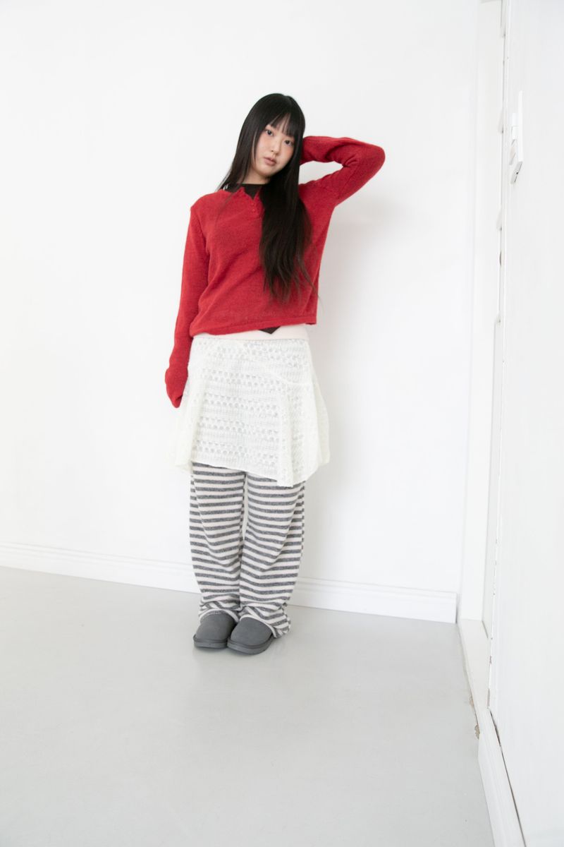 knit wool flare skirt(3colors)