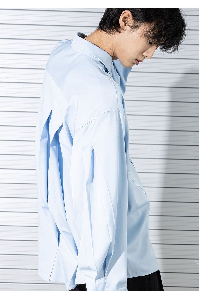 SILKY INCISON PLEATS SHIRTS