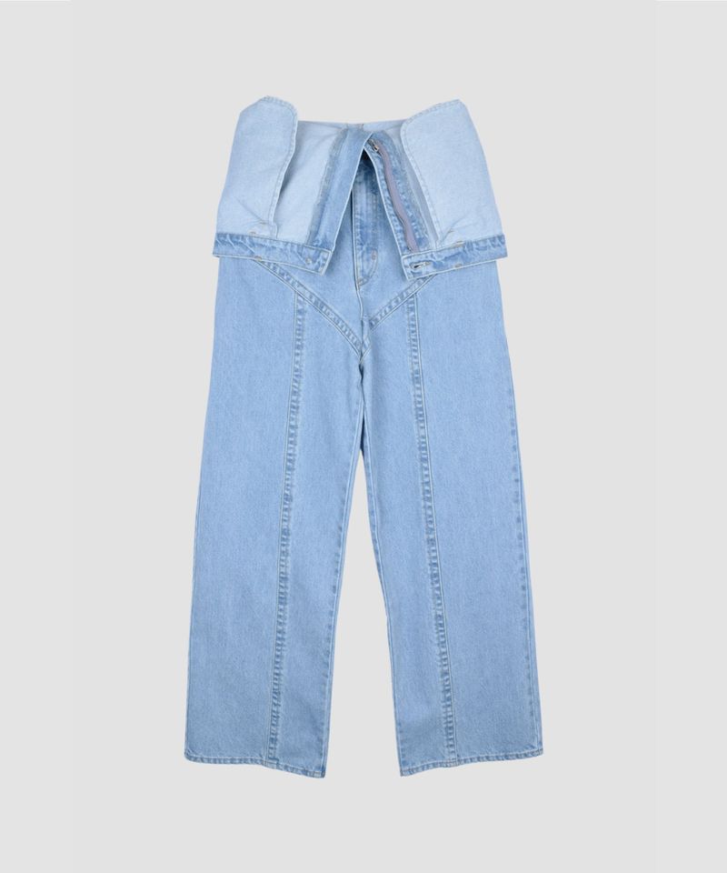 COVERALLS WIDE DENIM PANTS