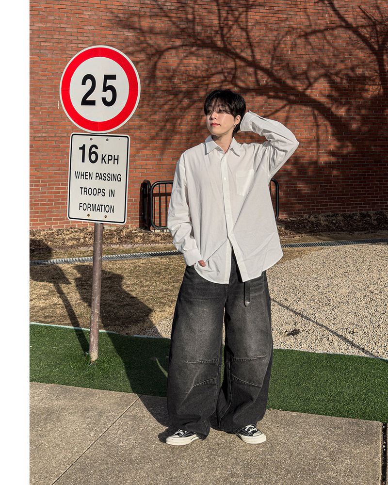 Formal Cotton Washed Oversized Shirt