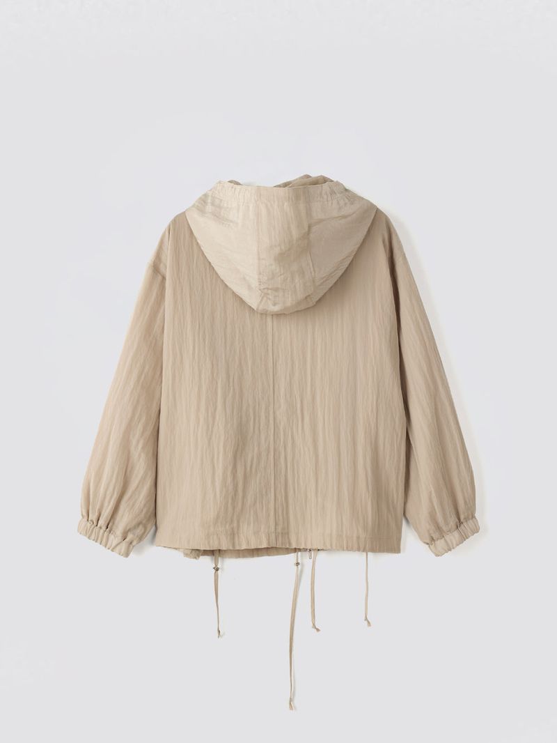 String Hoodie Windbreaker_Beige