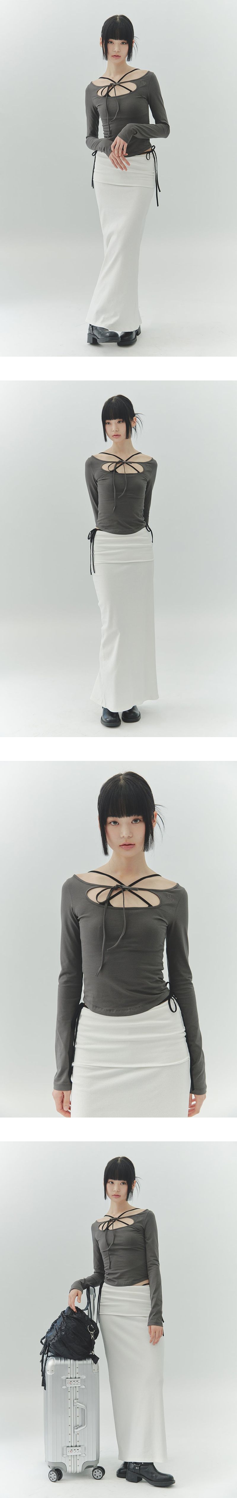 LOWER FOLDING SKIRT white