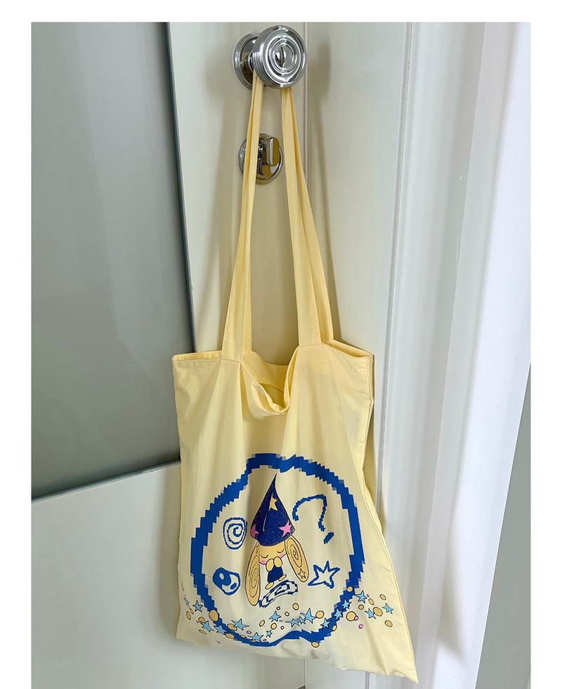UnsocialNight Autumn New All-match Original Printed Cartoon TaichiDog Canvas Bag for Women