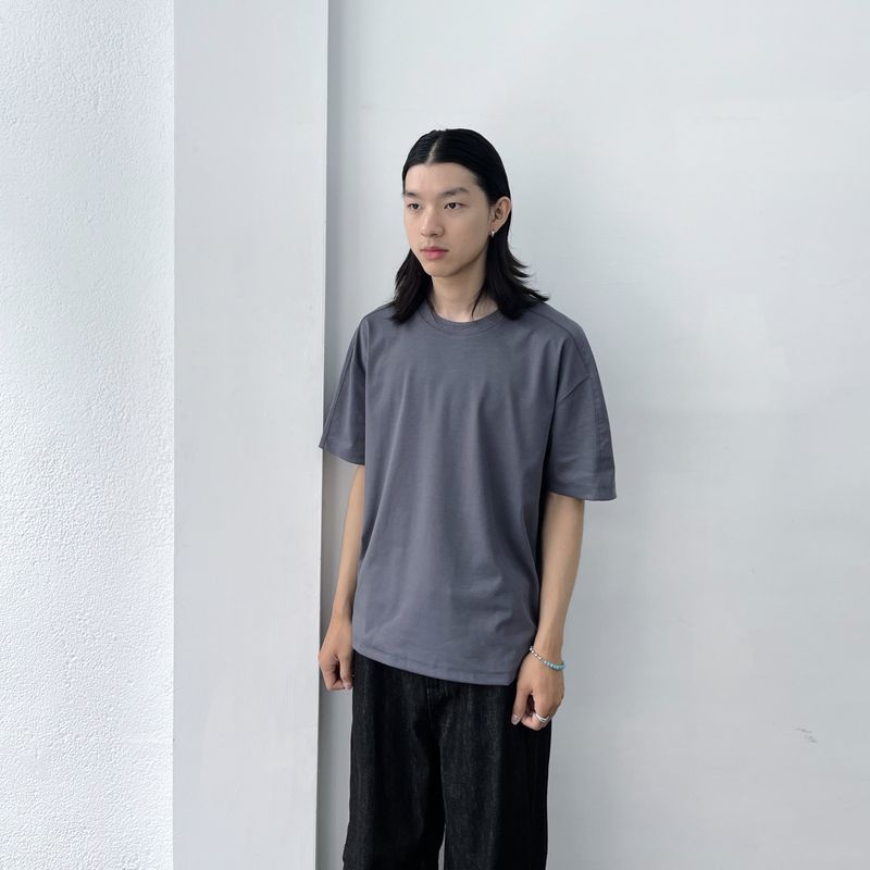 Cool Grey Drop Shoulder Tee