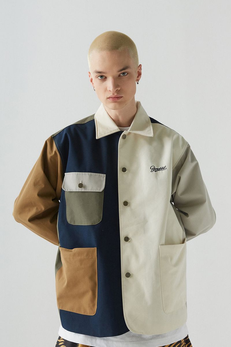 BSRABBIT(ビエスラビット)の「BSR2223FWJK066 LOGO COLLAR COTTON BASIC JACKET MIX(Jackets/Outerwear)」