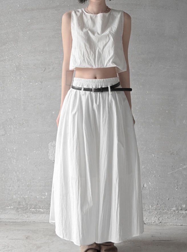 Cloud Nylon Crop Blouse