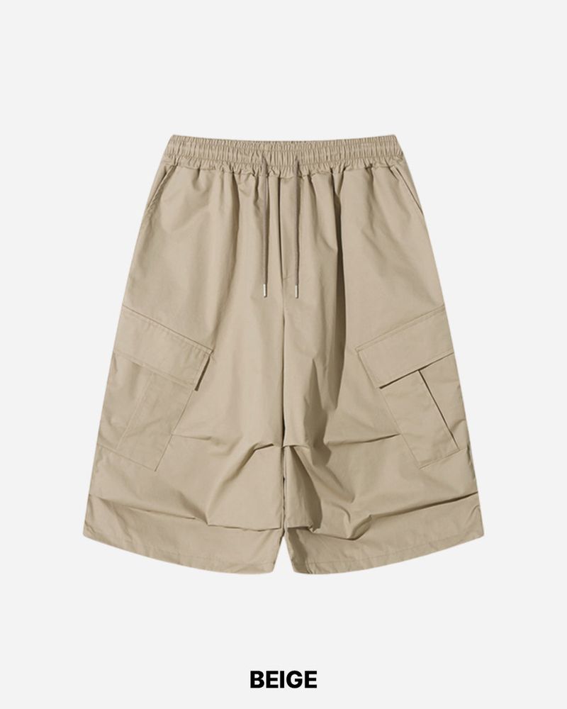 Solid Cargo Bermuda Pants