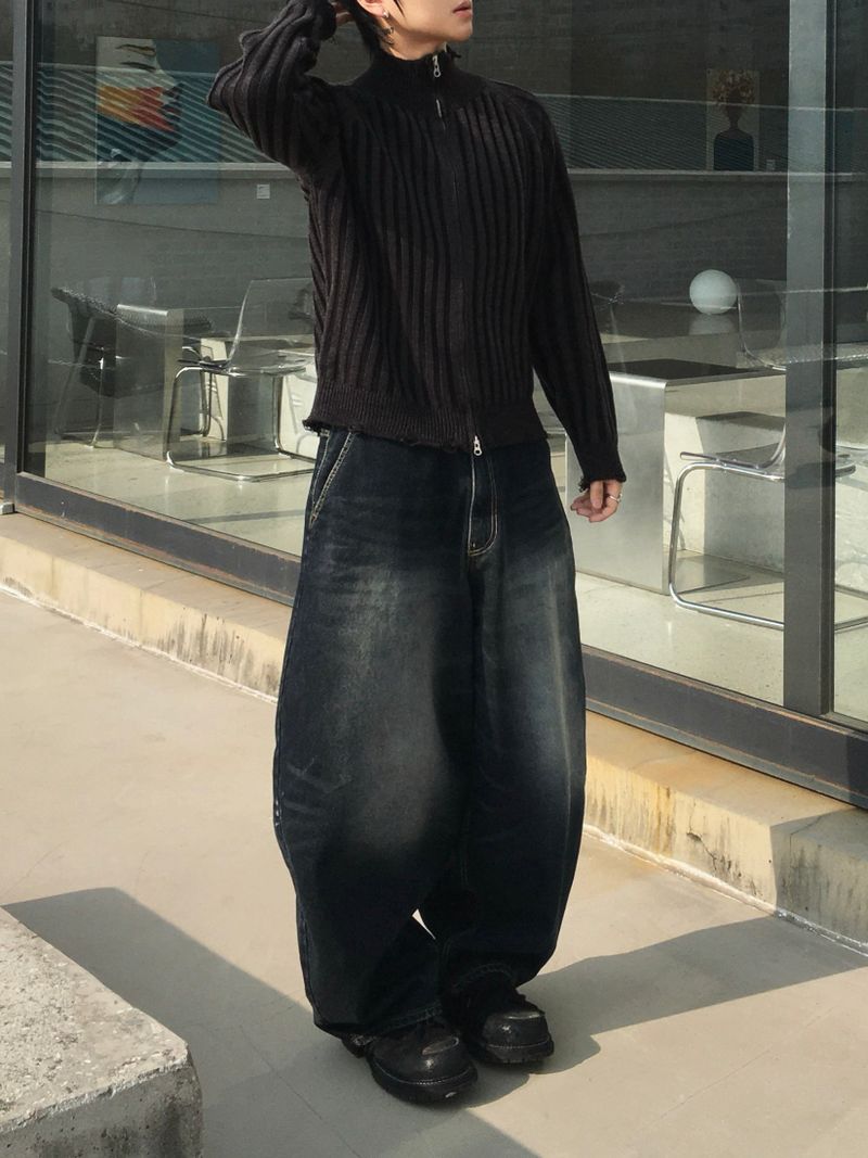DL Ribbed Knit Zip-Up 3C