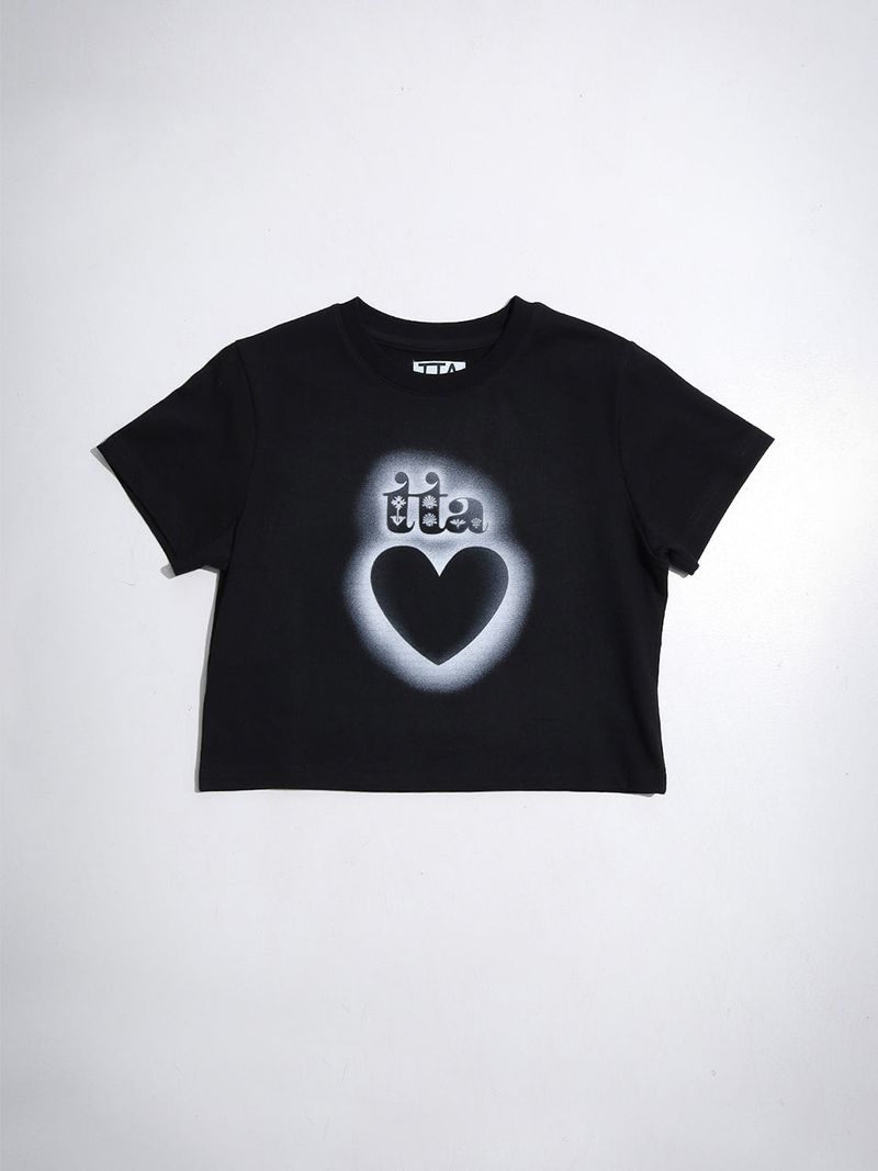 towtow.archive（トゥトゥ アーカイブ）の「ハートステンシルクロップTシャツ（トップス）」