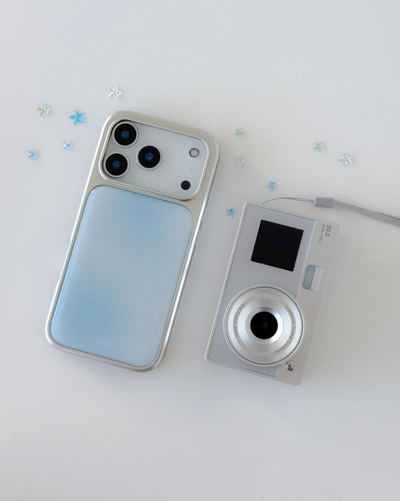 BLUE BLUR Silver Epoxy Case