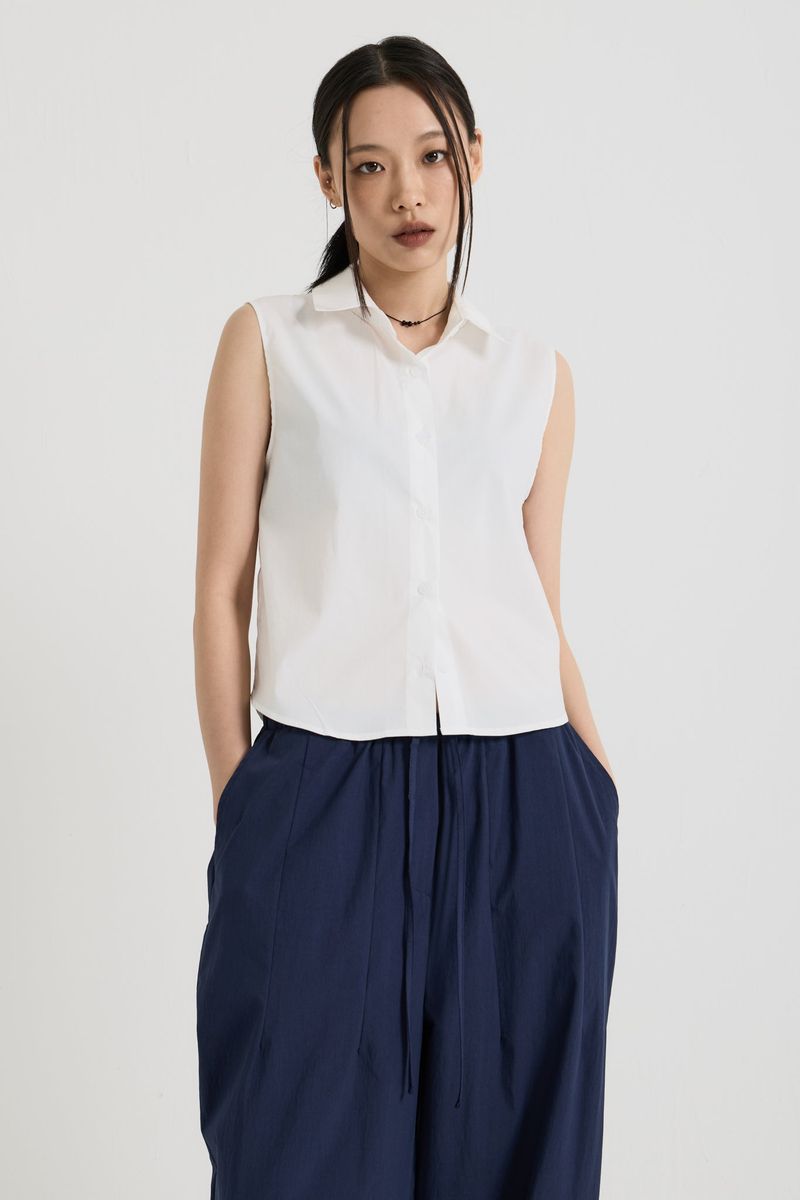 vadefy（ベイディフィー）の「Cotton sleeveless shirt, White（Tops）」