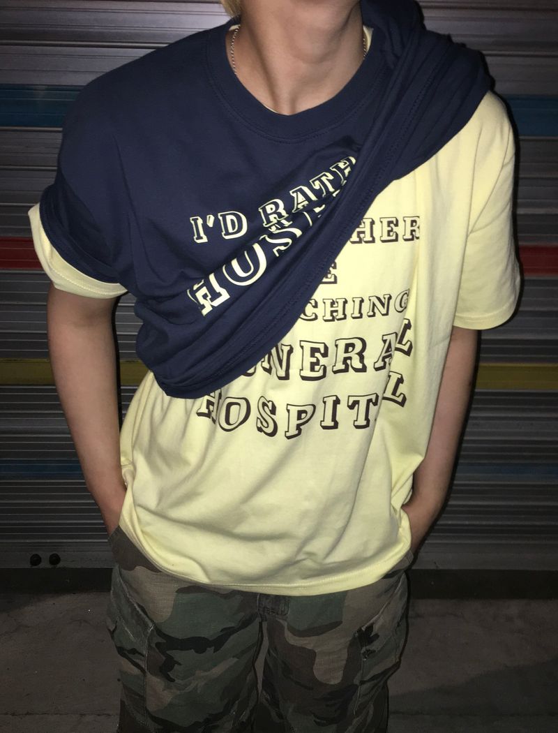 Daily Lettering Semi-Cropped Short Sleeve T-Shirt (4c)