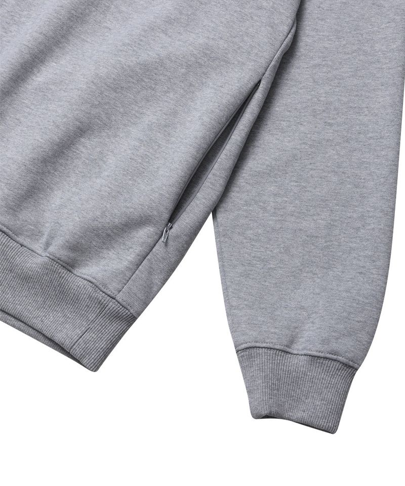 HAIF-ZIP HOODIE (LONG)_GRAY