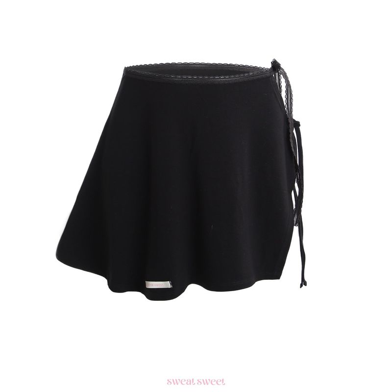 WRAP HIP COVER SKIRT - BLACK