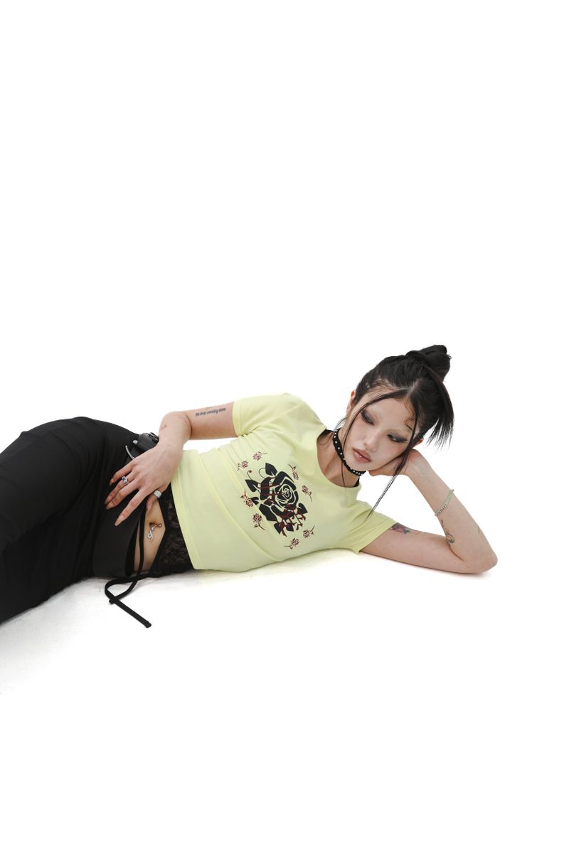 [Gerbera] Halter layered sleeveless (Black/White)