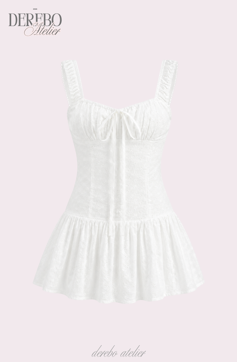 White Bustier Punching Dress Set