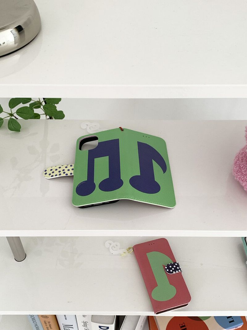 [walletcase] greenmusicnote