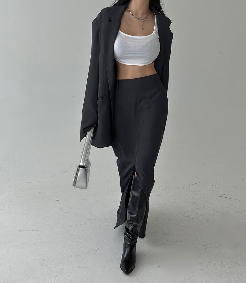 mega deep slit maxi long skirt