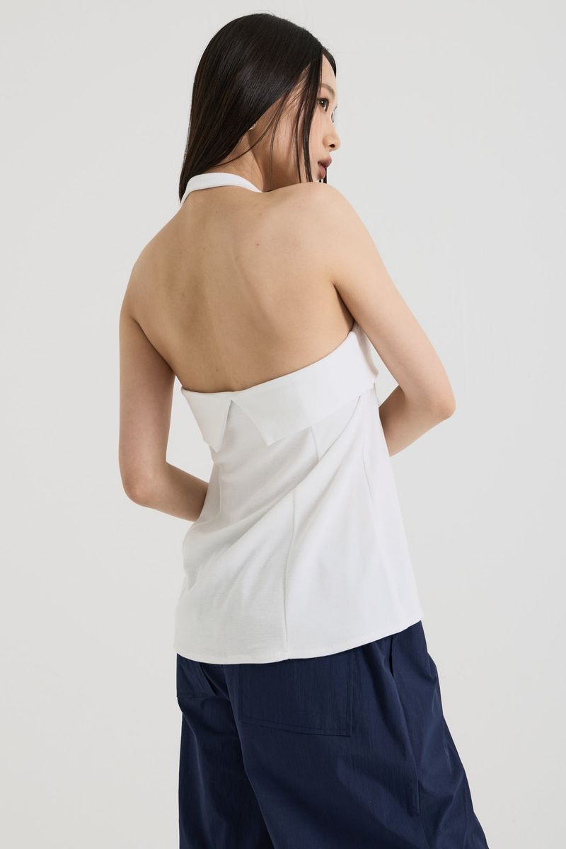 Halterneck sleeveless, White