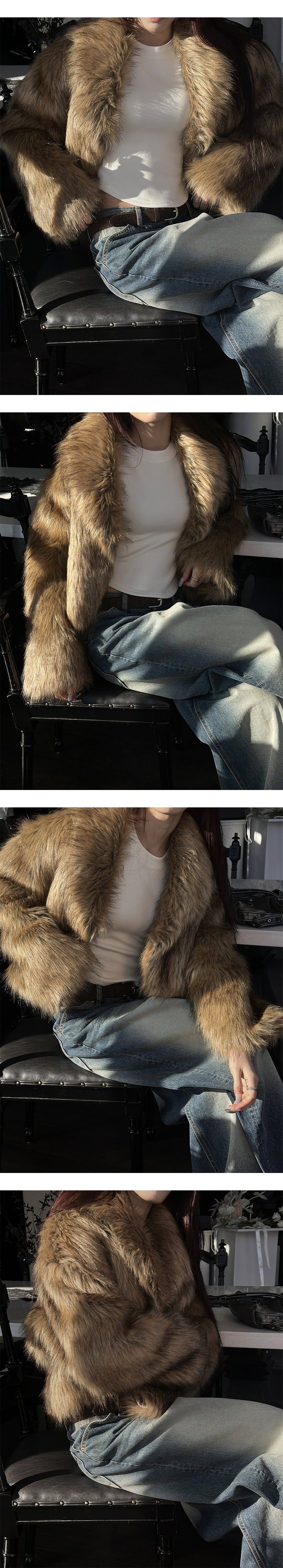 [F/W] Brush fake fur jacket 