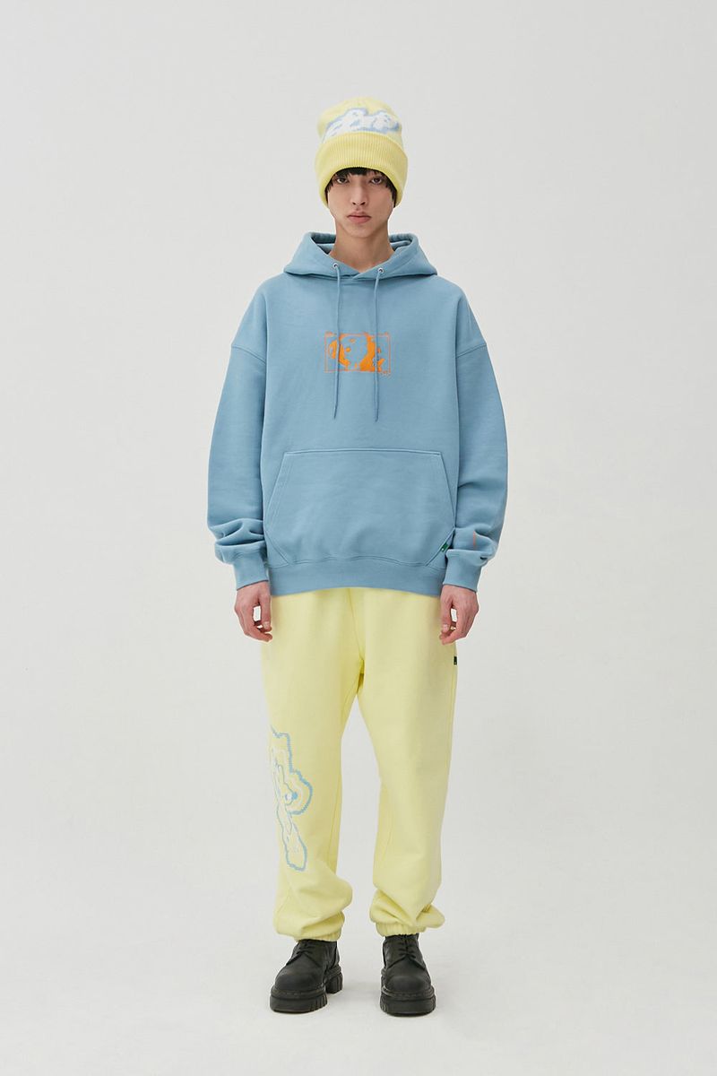 Square Graphic Hoodie_Blue Bell