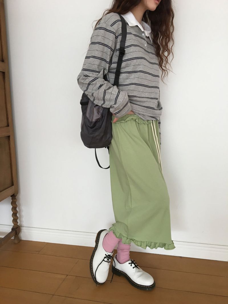 Sophie Frill Banding Long Skirt (4color)
