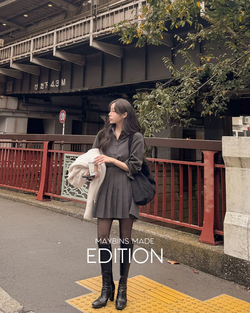 【MADE】Stripe Shirt & Mini Skirt Set