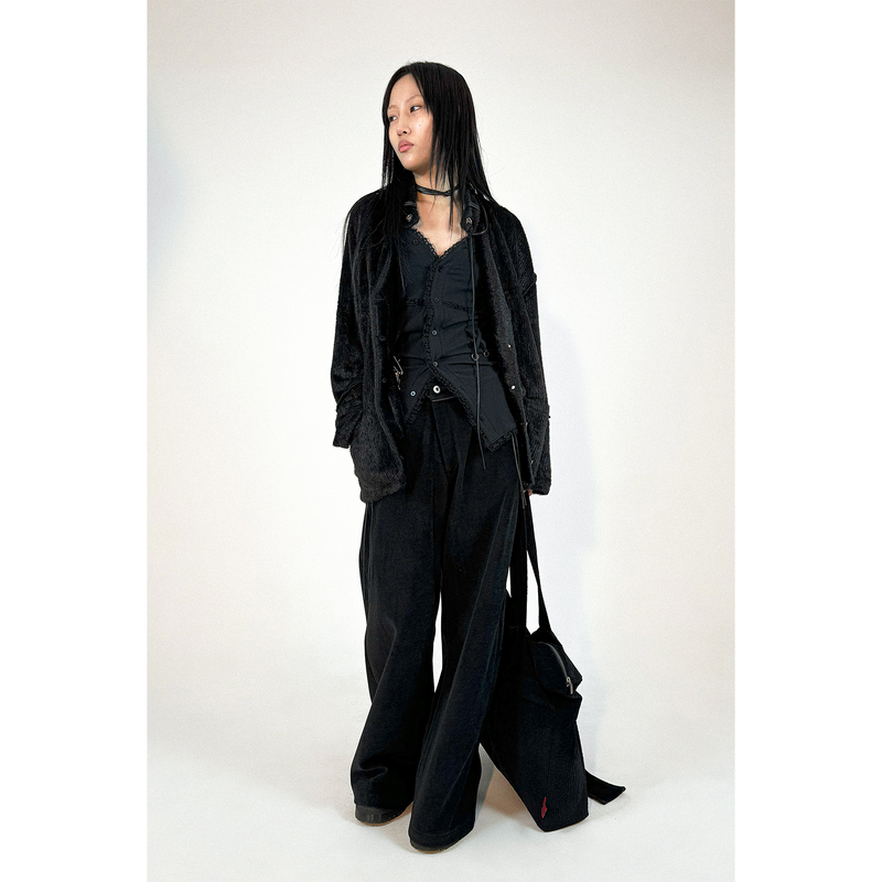 FAKE COLLAR CARDIGAN