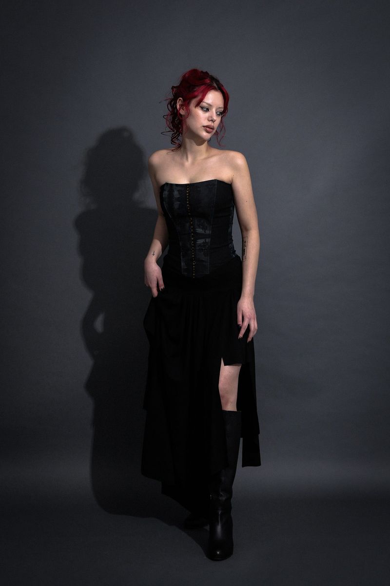 ROMANTIC PRINTED CORSET #BLACK LACE