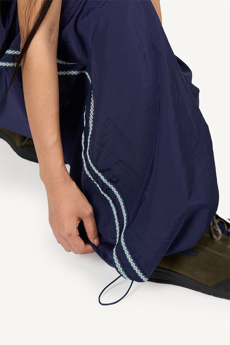 Side ethnic nylon pants