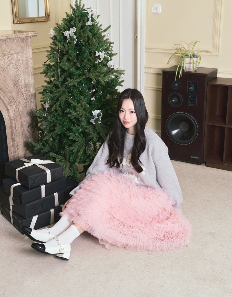 [ATELIER] Rachel Volume Flare Tulle Skirt Pink