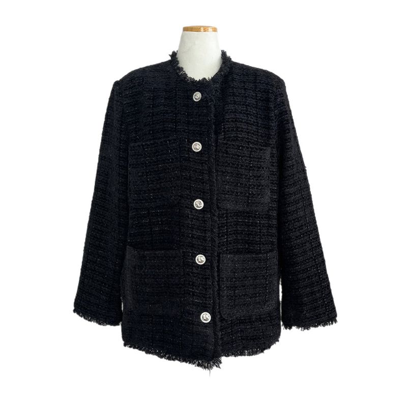 IF classic oversized tweed quilted jacket