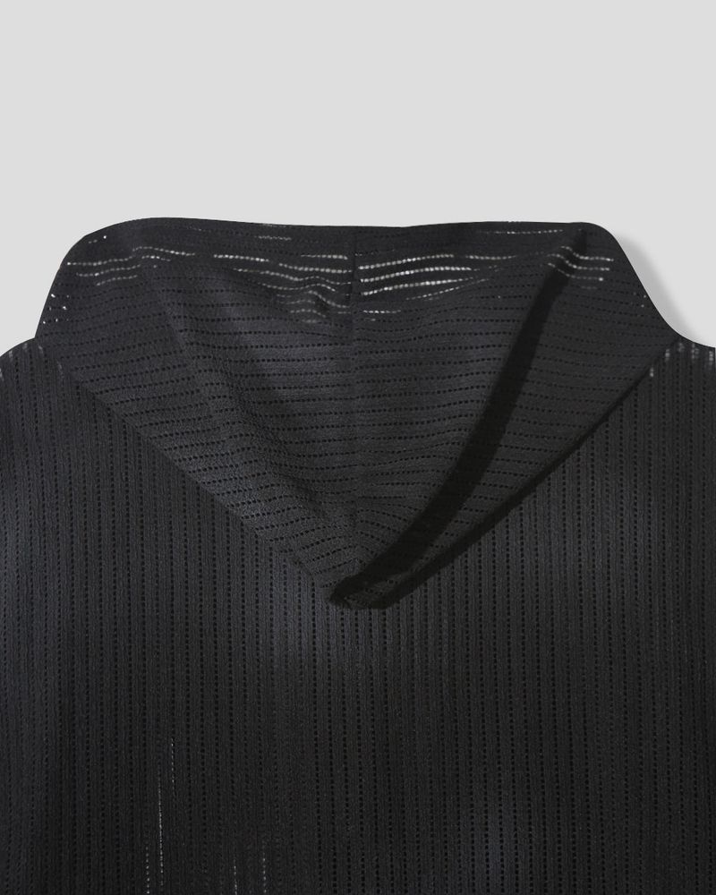 Rukle Mesh Dirty Hooded Zip-Up