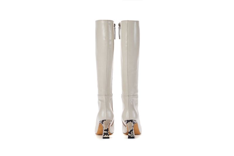 Square Long Boots_Cream
