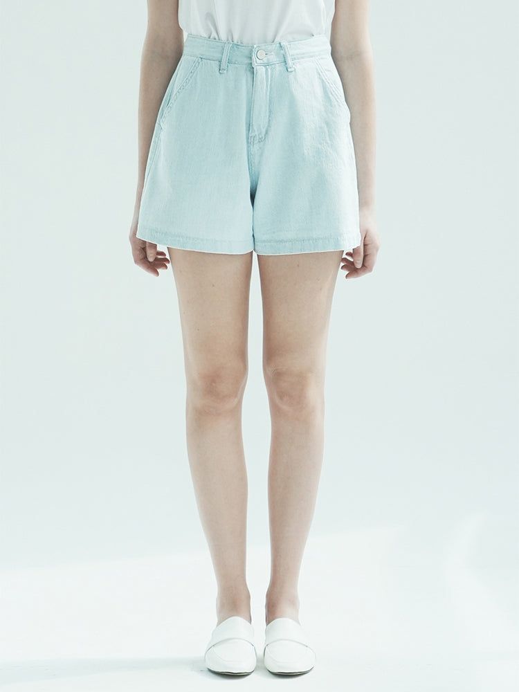WAAR（ワル）の「W1011 LINEN DENIM SHORT_LIGHT BLUE（Pants）」
