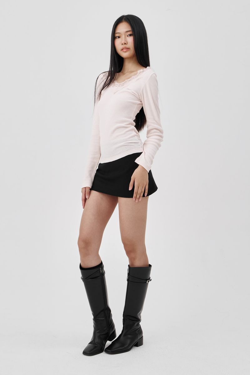 Cream donuts long sleeve, Pink