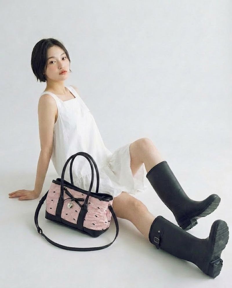 RIBBON LACE EMBOSS SHOULDER & CROSS BAG
