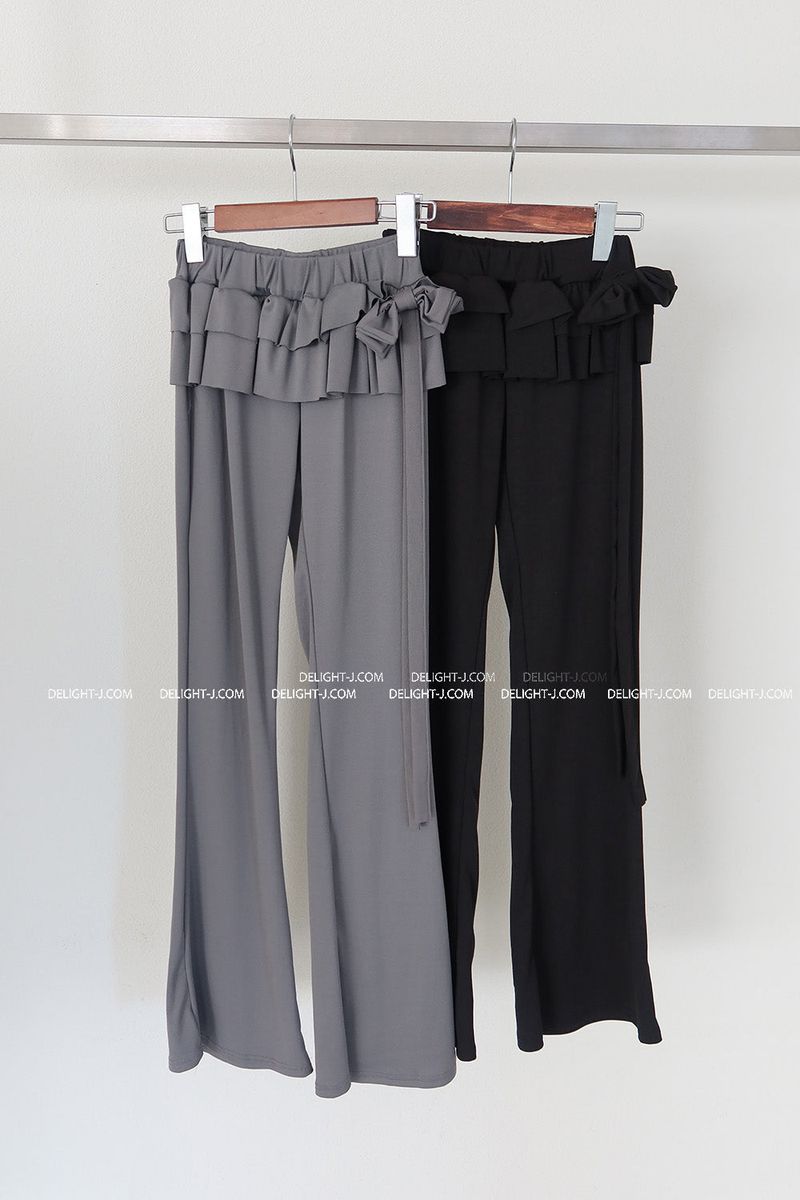 cancan frill layered bootcut pants