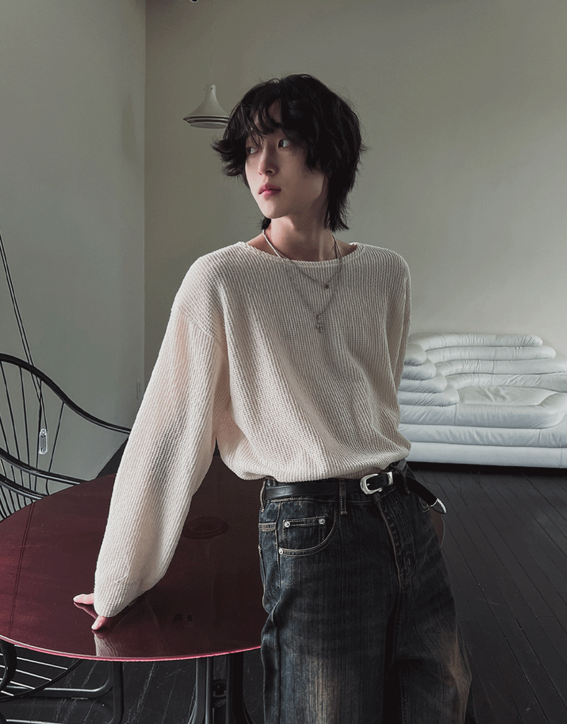 2PLAN（ツープラン）の「トリンキーボートネックルーズフィットニット (5 color)（トップス）」
