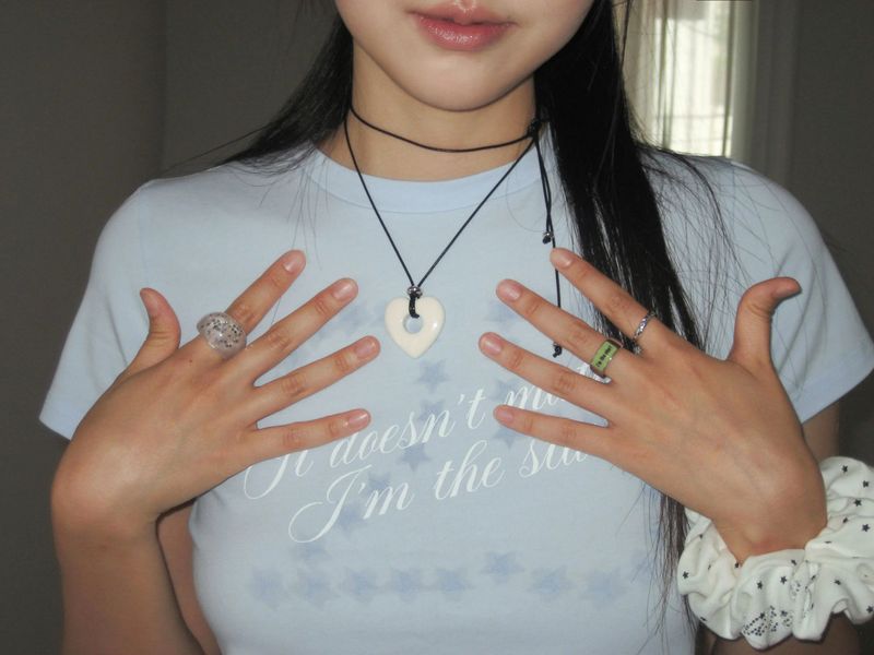  [HEART] Loppy necklace (Ivory) 