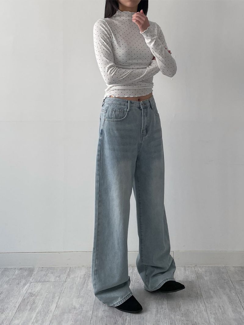 Dot Wave Turtleneck T-Shirt