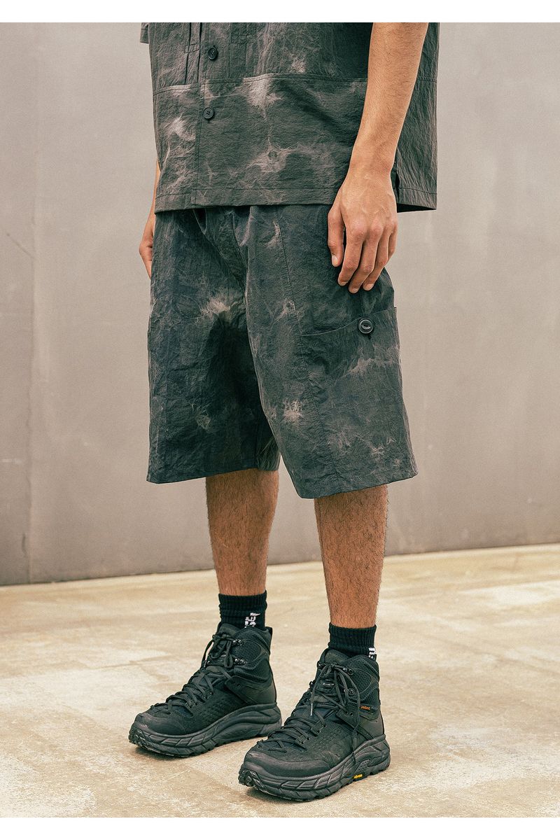 TYE-DYED CARGO POCKET SHORT PANTS
