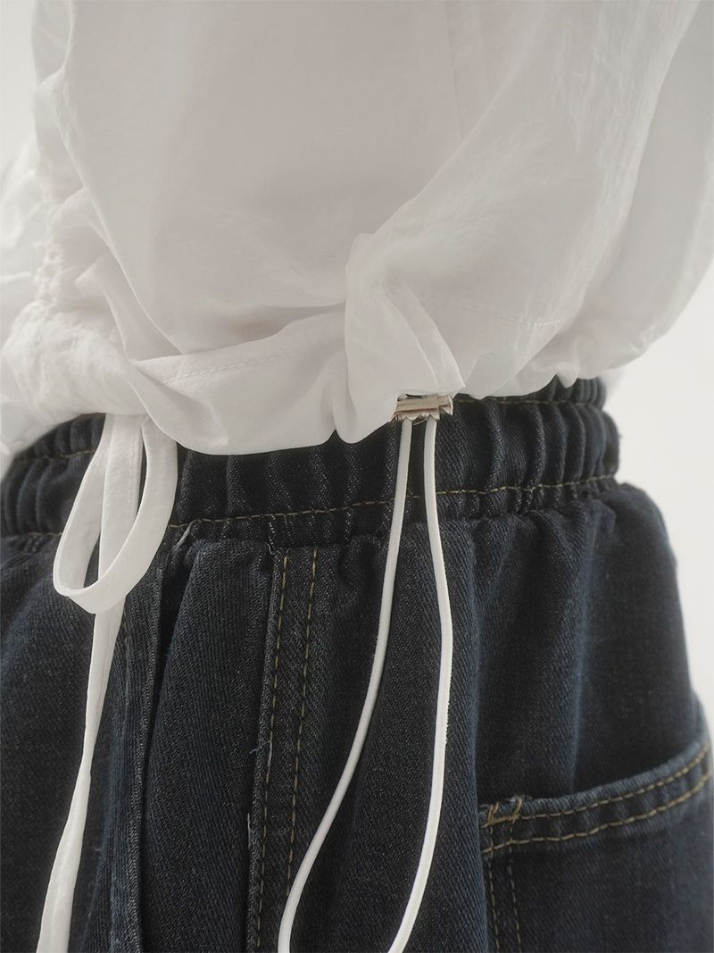 Crinkle shirring ribbon windbreaker -2C