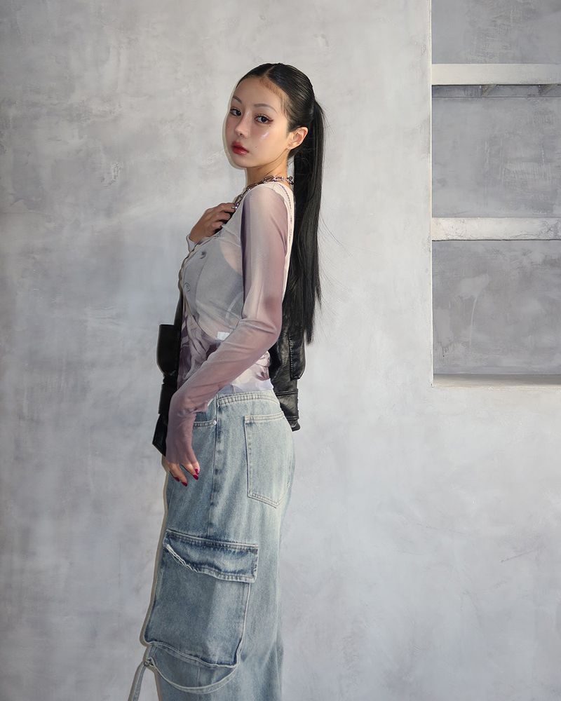 Corset See-Through Printed T-Shirt