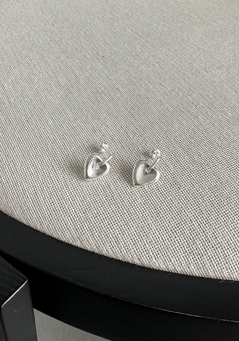 dangle heart earring - silver