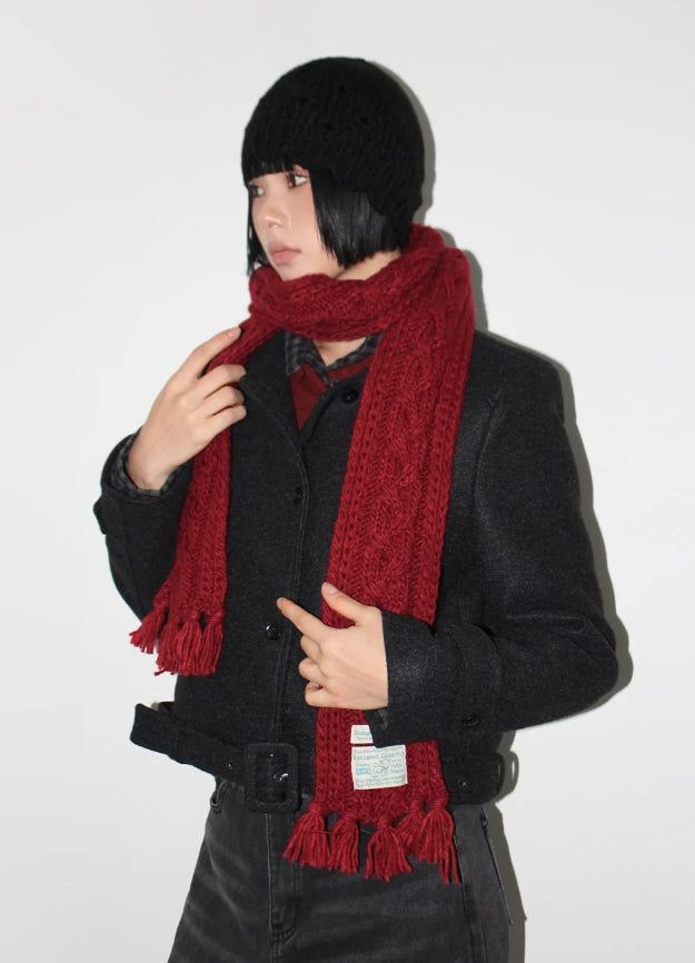 AAKE(アケ)の「(WOOL) ラベルケーブルマフラー(ファッション小物)」
