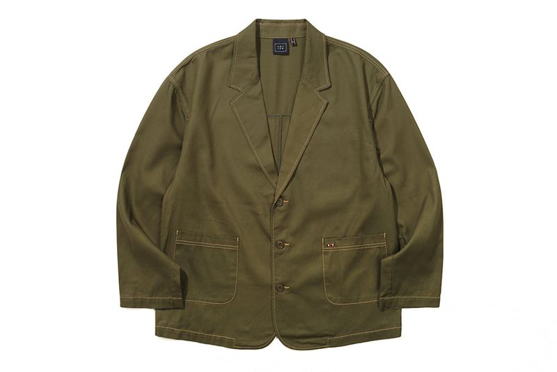 STITCH COTTON BLAZER_KHAKI