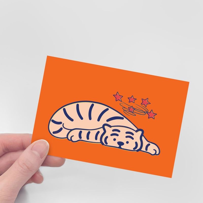 SPINNING TIGER POST CARD