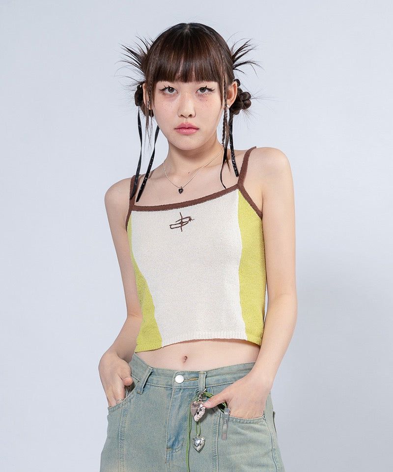 UNUSUALNORMAL（アンユージュアルノーマル）の「NASH 2 COLOR KNIT TOP _ LIME（Tops）」